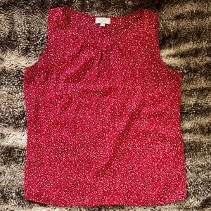 Women's Red Sleeveless Floral Top